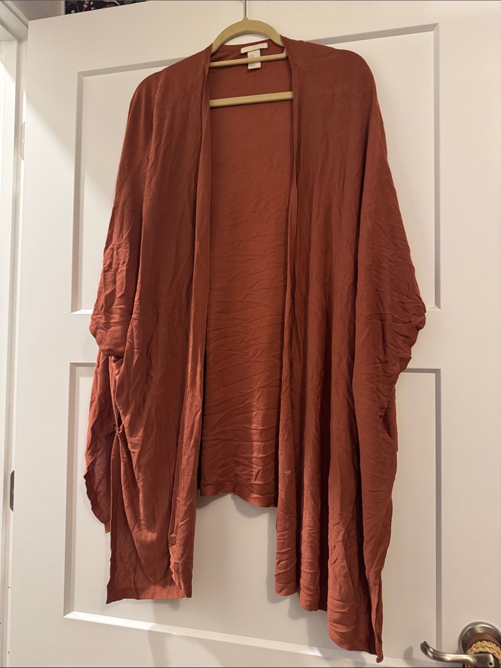H&M Open-Front Draped Cardigan - Rust